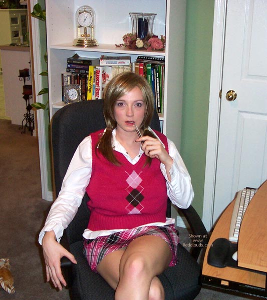 Pic #1Striped Kat In Plaid Skirt