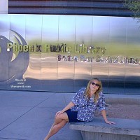 Amy at the library and B.O.B.