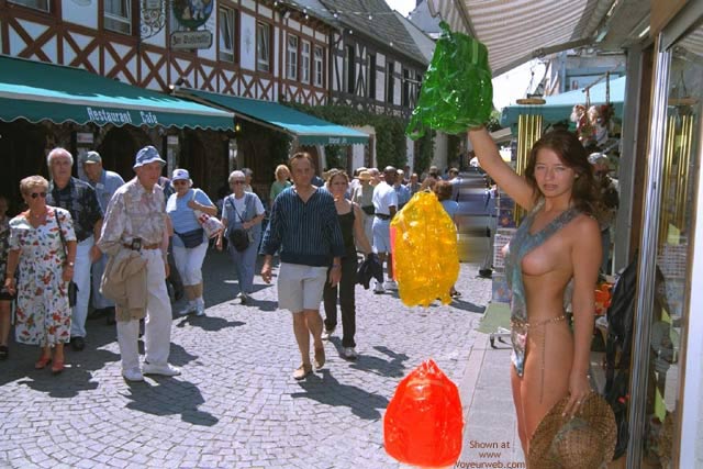 Partial Nude In Public - Exposed In Public, Nude In Public , Partial Nude In Public, Public Exposure, Shoulder Length Brunette, Exposed In Public, Revealing Outfit, Peek&#45;a&#45;boo Tits