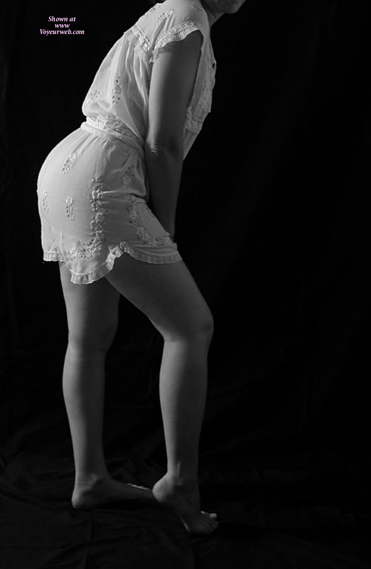 Pic #1 College Girl Strip Tease In Black And White