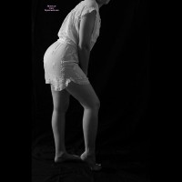 College Girl Strip Tease In Black And White