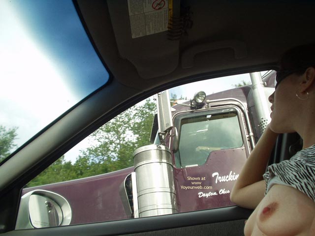 Pic #1 Amy Flashing Trucks And Shopping For Toys
