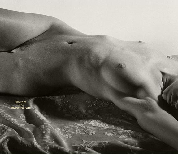 In Bed Picture - Arched Back, Lying Down , In Bed Picture, Black And White Picture, Glamour Photo, Lying On Bed, Arched Back