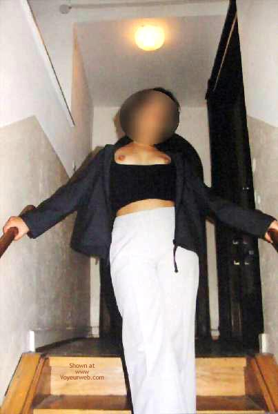 Pic #1 Showing Breast On The Staircase