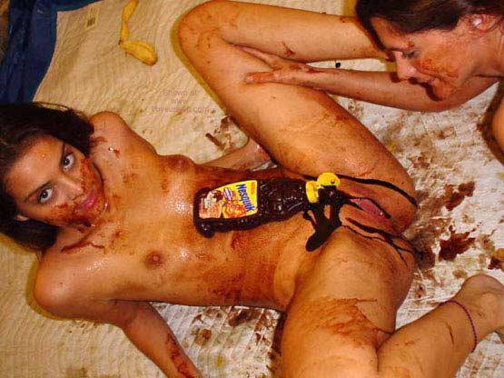 Pic #1*GG Two Girls with Chocolate Syrup Gets Messy