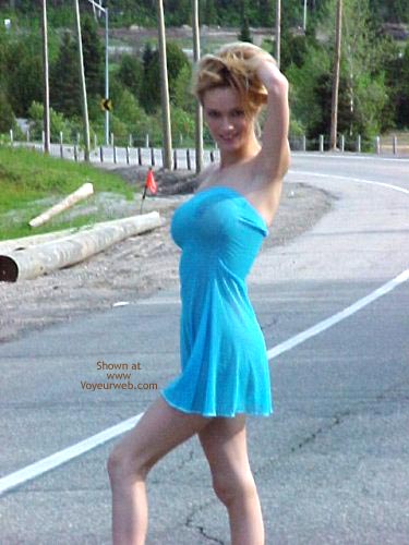 Pic #1Ami Gets Naked On The Road