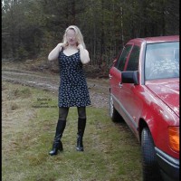 Pee Babe Linda On a Mercedes