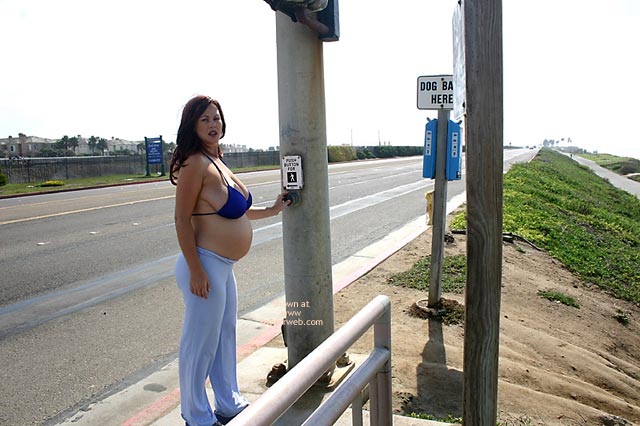 Pregnant Outdoors - Huge Tits, Sexy Panties , Pregnant Outdoors, Large Boobs, 5months Pregnant In Trainer Pants, Hangers In Bra On Pregnant Woman, Light Blue Hylon Pants, Blue Bikini Top