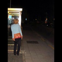 Blonde - Blonde Hair, Flashing Ass , Blonde, Phone Booth, Black Pants, Flashing Ass