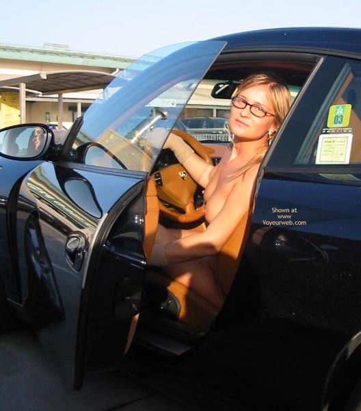 Naked In Car - Glasses , Naked In Car, Glasses, Blonde Nude Driver