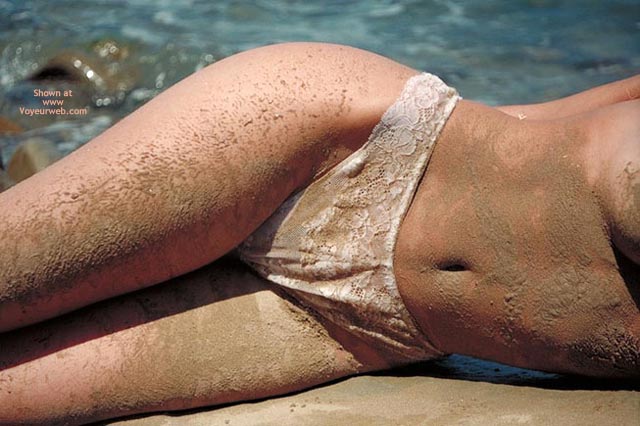 Closeup - Bottom, Close Up , Closeup, Messy Bottom, White Lace Panty