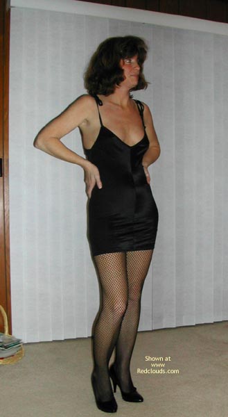 Pic #1Mitzi I'M Back! In Black Fishnets