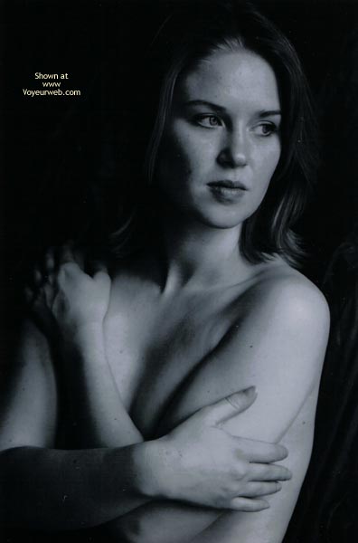 Look Of Sophistication - Topless, Nude Amateur , Serious Nude, Portrait Face, Serious Pose, A Little Shy, Classic Topless Pose, Self Hug, Perfect Looking Lady