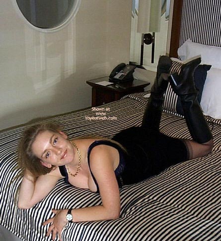 Pic #1Lydia In Black Dress And Stockings
