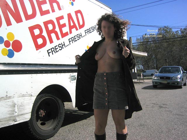 Pic #1 L2f Has Nothing Under Her Coat