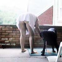 Cindy Brushing the Dog