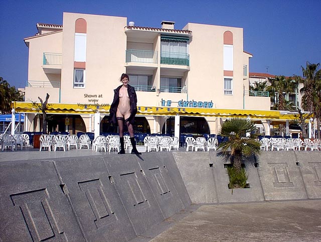 Flash - Brunette Hair, Exposed In Public, Flashing, Nude In Public, Pale Skin, Shaved, Small Boobs , Flash, Pale Skin, Public, Nude In Public, Black Boots And Stockings, Frontal Nudity, Shaved, Brunette, Small Boobs