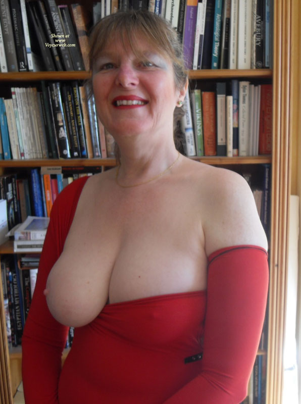 Pic #1 Topless Wife Red Dress Rides Again