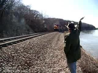 Pic #1Flashing The Train Engineer