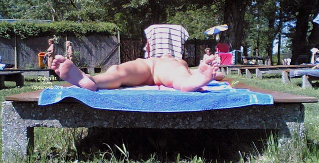 Pic #1shameless girl in public nudist bath