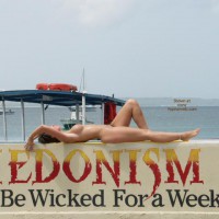 Hedonism Ii - Nude Outdoors, Beach Voyeur , Hedonism Ii, Girl Laying On Wall, Nude Outdoors, Beach, Tanning, Naked Fit Chick