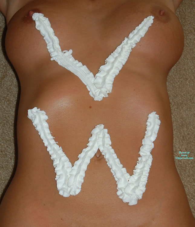 Pic #1 Nude Amateur Feathers Bath Whipped Cream