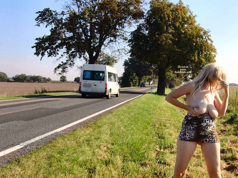 Pic #1Blonde Flashing In Public