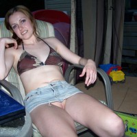 Girl In Extreme Microskirt Pantyless - Brown Hair, Long Hair, Small Tits, Hairless Pussy, Naked Girl , No Panties, Jean Skirt, Pantieless Girl, Camo Bikini, Smooth Pink Pussy Lips