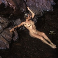 In The Water - Erect Nipples, Nude Outdoors, Water , In The Water, On The Rocks, Blonde In Water, Erect Nipples, Cooling Pussy