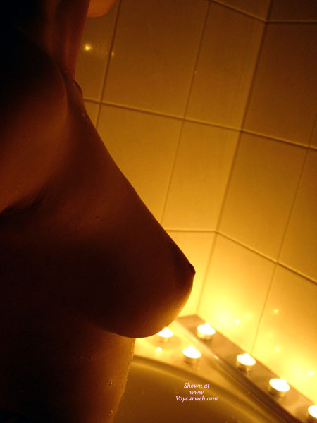 Playing With Candle Light - Nipples, Profile , Playing With Candle Light, Bathroom Shot, Shadow And Light, Nipple Closeup, Candle Erotica, Breast Profile