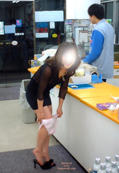 Damn Elastic Waistbands - Black Dress, Undressing , Damn Elastic Waistbands, Removing Panties In Public, Black Dress, Public Undressing, Black Mini Skirt