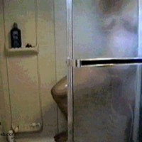 Under Shower Behind Glass