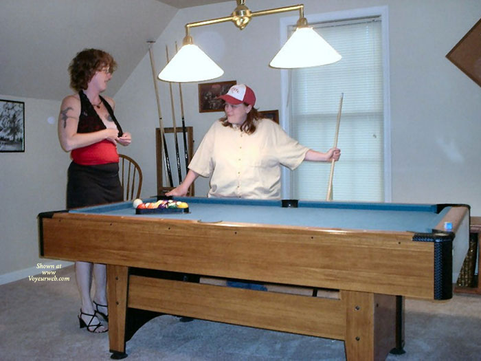 Pic #1 Gg Lusty Lesbians Pooltable Play