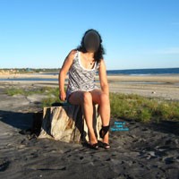 Pic #1 Butt Plug at The Beach - Beach, Brunette