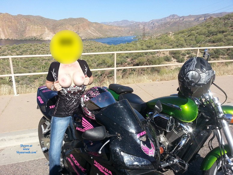 Pic #1Out For Ride - Big Tits, Flashing, Public Exhibitionist, Public Place