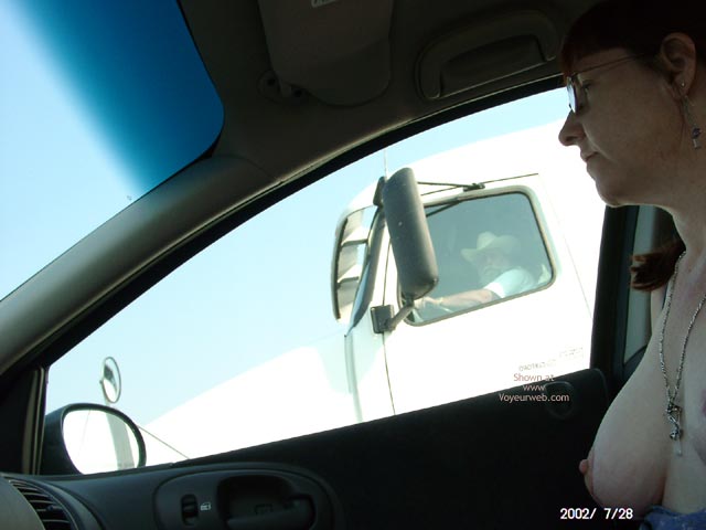 Topless Codriver - Flashing Tits, Flashing, Necklace, Nude In Car , Topless Codriver, In A Car, Flashing Tits, Happy Truck Driver, Naked In Car, Trucker Boobs, Driving Flash, Necklace, Car Flashing, Truck Flashing