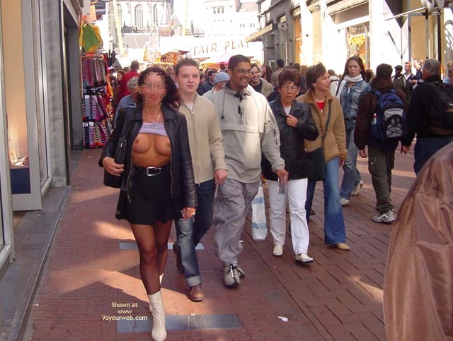 Pic #1Monique Flash Her Tits In Amsterdam