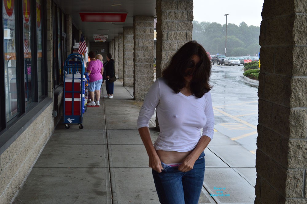 Pic #1Hitching a Ride - Brunette, Flashing, Public Exhibitionist, Public Place, Firm Ass, Medium Tits, Pussy, Shaved