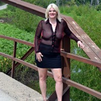 Pic #1 My New Look - Blonde, Dressed, High Heels Amateurs, Wife/wives, Body Piercings, Outdoors, Pussy, Shaved, Bbw