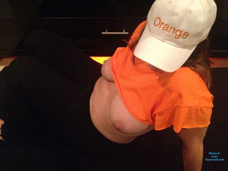 Pic #1Orange! - Big Tits, Brunette, Firm Ass, Hard Nipples, Lingerie, Masturbation, Pussy, Shaved, Wife/wives