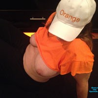 Pic #1 Orange! - Big Tits, Brunette, Firm Ass, Hard Nipples, Lingerie, Masturbation, Pussy, Shaved, Wife/wives