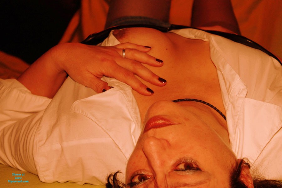 Pic #1Anja in Stockings Again - Brunette, Lingerie