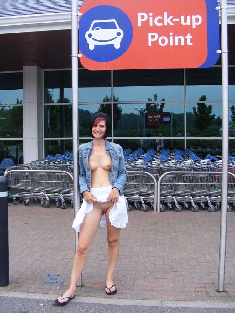 Pic #1Out in Public - Public Exhibitionist, Public Place, Brunette, Shaved, Milf