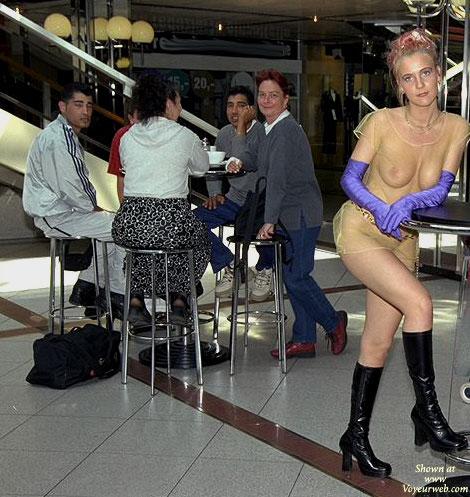 Pic #1Naked Resto Visit - Public Exhibitionist, Public Place