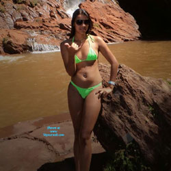 Pic #1 Waterfall - Bikini Voyeur, Brunette, Nature, Firm Ass, Young Woman