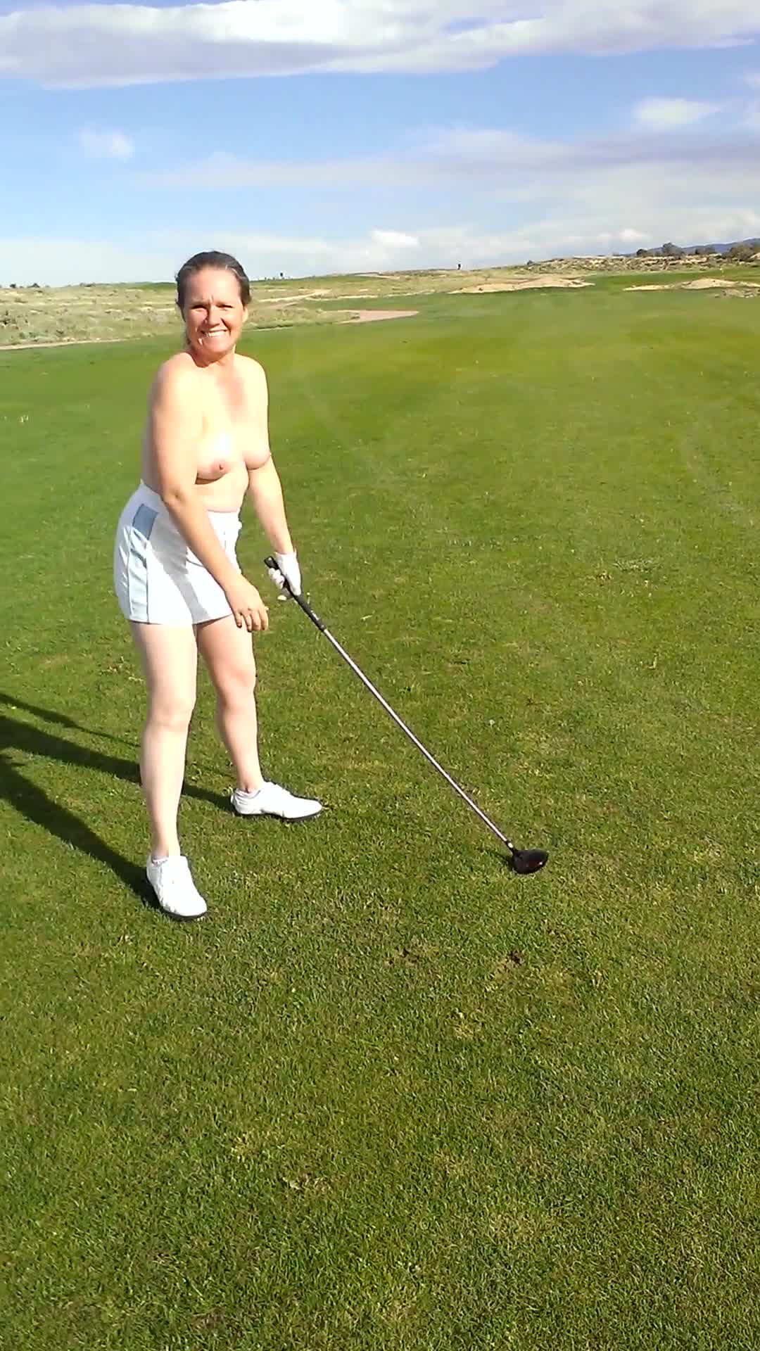 Pic #1Lost Golf Bet - Big Tits, Brunette, Outdoors, Wife/wives