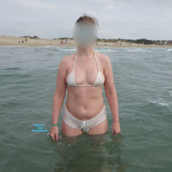 Pic #1 My WW On The Beach - Beach, Big Tits, Bikini Voyeur