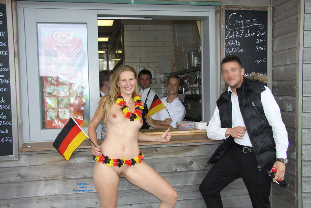 Pic #1Bri - World Cup Special - Big Tits, Blonde, Flashing, Public Exhibitionist, Public Place, Shaved