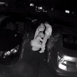 Pic #1Imagine When I Saw This On My Security Cameras - Blonde, Blowjob, Outdoors