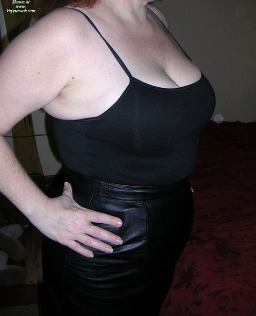 Pic #1 Leather Skirt And Stockings